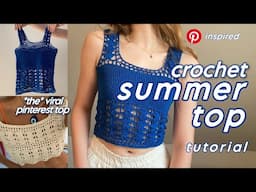 crochet pinterest summer top🌊 shell top || 75 emma