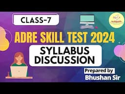 Syllabus Discussion | ADRE SKILL TEST 2024 #adre