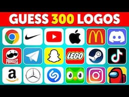 Guess The Logo in 3 Seconds | 300 Famous Logos | Logo Quiz 2025