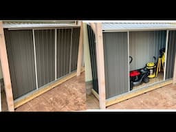 DIY timber deck for storage shed .