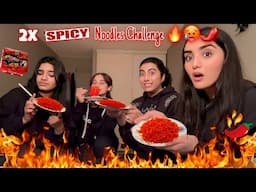 1st time friends ky sath 2x SPICY NOODLES CHALLENGE kiya🥵🔥🌶️sb ka haal bura😭Punishments di😁