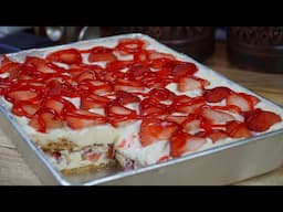 Strawberries And Cream No Bake Icebox Cake