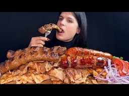 MEAT PLATTER | KEBAB SAUSAGE GYROS | MUKBANG | ASMR | EATING SOUNDS