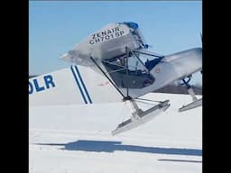 Winter flying: Short takeoff with snow skis