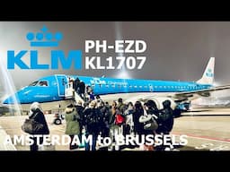 KLM KL1707 KLM Cityhopper PH-EZD Embraer E190STD from Amsterdam to Brussels #klmcityhopper #klm