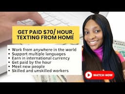 MAKE $70 per hour Texting, Chat Jobs to Make Money Online (Side Hustle)