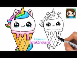 How to Draw a Unicorn Ice Cream Cone | Ice Cream-icorn 🍦🦄