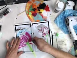 Art Journaling with Alcohol Inks stamp; Marbling kit