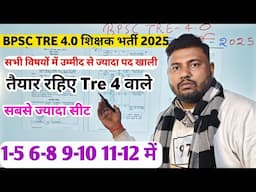 BPSC TRE 4.0 latest news शिक्षक भर्ती 2025 में 9-10 11-12 सभी विषयों में उम्मीद से ज्यादा वैकेंसी