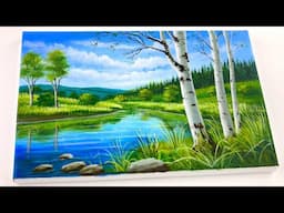 Acrylic Painting  | Lake Painting | Painting Tutorial