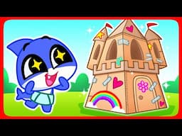 🏠Cardboard Playhouse Adventure for Kids!🌈 Funny Building Challenge | Cartoons by Sharky&Sparky