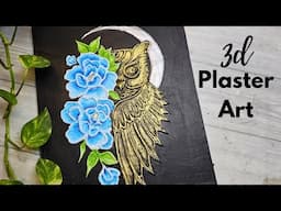 Owl 3d plaster art, art and craft, CreativeCat, diy