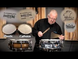 Calfskin or Plastic? Slingerland RADIO KING drumheads by Bovid and Remo! Comparison Video