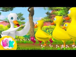 A hundred geese in a row 🐥 Animal Songs for Kids | HeyKids Nursery Rhymes