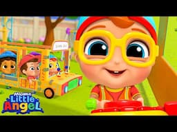 Wheels On The Bus 🚌 Little Angel Nursery Rhymes and Kids Songs | Learning ABCs & 123s