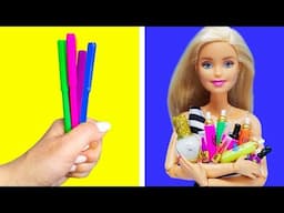 Barbie Doll Makeup Hacks. DIY Miniature Crafts for Barbie Dollhouse