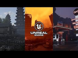 Unreal Engine 5 Environment Preview - Burned City, Asian Village, Gas Station, Sci Fi, Zeppelin