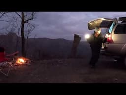 Wild camping ALONE up in the mountains in my 4Runner/COLD and WINDY