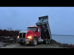 KENWORTH T880 HAULING FILL & SHOP SLAB IS READY FOR PLUMBING AND CONCRETE