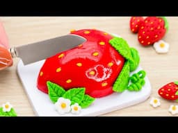 Cutest Realistic Miniature Strawberry Cake Decorating | Best Fresh Mini Fondant Fruit Cake Recipe