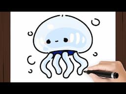 How To Draw a JELLYFISH KAWAII I Easy I