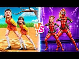 Squid Game Challenge in Real Life! Deadpool vs Squid Game Doll