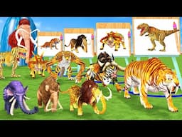 choose the right image tiger wolf mammoth elephant drawing 5 time challenge paint animals crossing