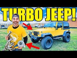 I TURBOCHARGED My Cheap Jeep Wrangler On A SUPER LOW Budget! Listen To This Whistle! TURBO JEEP!