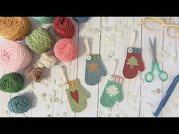 Christmas Tree Ornaments Punch Needle Tutorial - Mittens!!