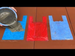 Plastic Bag And Cement -How To Make Flower Pots From Cement Beautiful And Simple