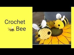 Easy Bee Crochet Left-Handed Beginners Spring Tutorial DIY Crafts Decor Crafting With Ollie