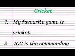 Cricket Essay in English 10 Lines || 10 Lines Essay on Cricket || Essay on Cricket in English