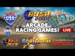 Playing Classic Arcade Racing Games LIVE! | Cruisin', H2OverDrive, Rush 2049 & More!