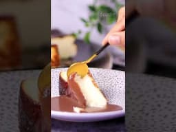 San Sebastian Cheese Cake with chocolate sauce/  Check related video for full video