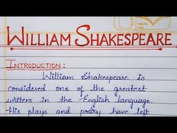 Ep-08: brief essay on "William Shakespeare" | Short essay series | #education #williamshakespeare