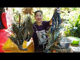 Happy New Year 2025 : Giant River shrimp cooking - Yummy Tom yum shrimp cooking