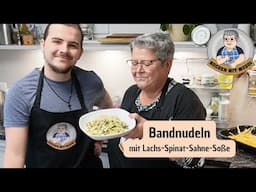 Bandnudeln mit Lachs-Spinat-Sahne-Soße