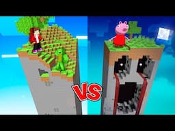 JJ and Mikey vs Peppa Pig Family Chunk Battle in minecraft - Maizen Challenge