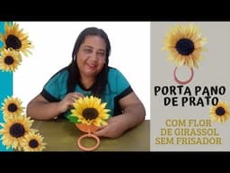 Porta pano de prato com Flor de Girassol