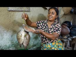 fry fish / A nutritious meal from jackfruit with fried fish / village kitchen recipe