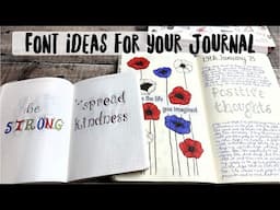 Font Ideas for your Journal