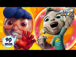 Can Mason Become a Hero? 🌟🪨|  90min Compilation | Action Pack | Adventure Cartoon for Kids