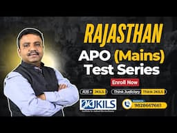 RAJASTHAN APO (MAINS) TEST SERIES | Dr. Jyotish Sir | JKILS Jaipur