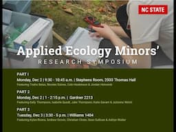 2024 Fall Applied Ecology Minors Research Symposium