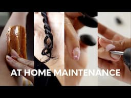 Maintenance Vlog | peel off gel removal + soak off, 3 strand twists, & making diy sugar wax