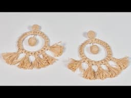 How To Crochet These Dreamcatcher Raffia Tassel Earrings  - Summer's Hottest Trend