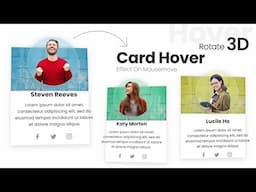 Card Hover Effect | 3D Rotate Effect For Elements On Mousemove (No Plugins) - Html, CSS & Javascript