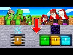 JJ and Mikey : SECRET MINE CHEST Family Battle in Minecraft - Maizen