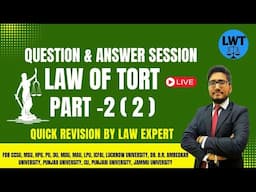 Law of torts | question and answer session | part -2 | ccsu | msu | | hpu | cu | pu | icfai