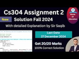 cs304 assignment 2 solution 2024 || cs304 assignment 2 2024 | cs304 assignment 2 solution fall 2024